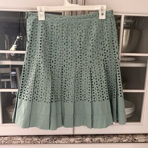 Club Monaco Mint A-Line Eyelet Skirt